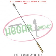 Bakes rosebud urethral sounds dilator with gold 9mm